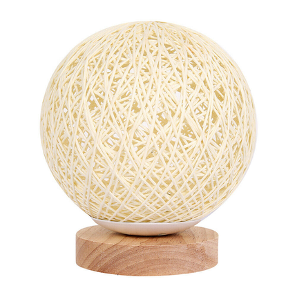 Rattan LED Table Desk Bedside Night Light Lamp 15cm