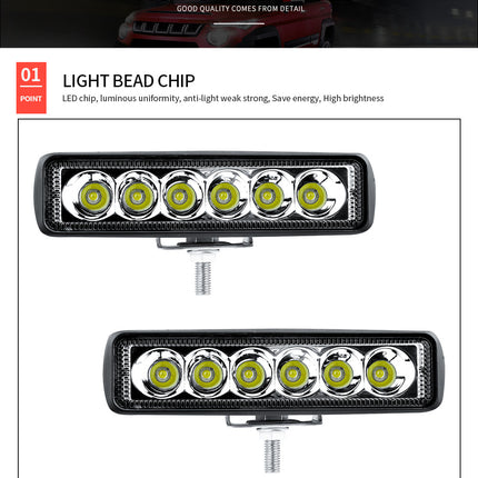 2pcs 6-Inch 10W LED Work Lights, Spotlight Off-Road LED Pods