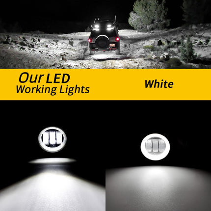 2pcs 7.6 cm LED Fog Spot Light DRL 30W Auxiliary Passing Lamp