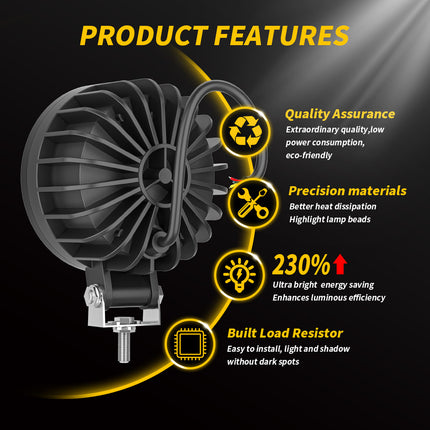 2pcs 7.6 cm LED Fog Spot Light DRL 30W Auxiliary Passing Lamp