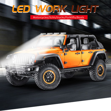 Pair 22.86cm White LED Spot Light Bar