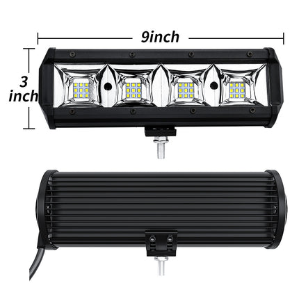 Pair 22.86cm White LED Spot Light Bar