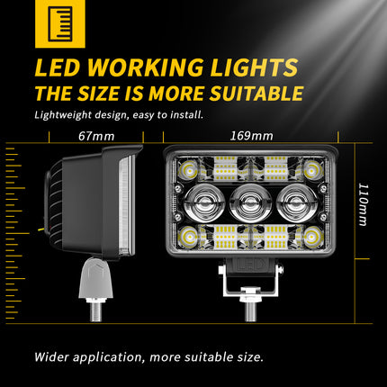 2pcs Work Lights LED Spot Lights with Protective Cover