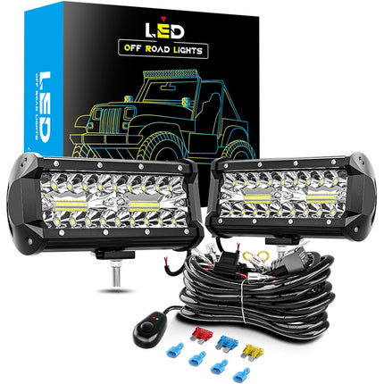 Pair 6Inch Led Work Light Bar Spot Flood Offroad Driving 4Wd 4X4 Reverse