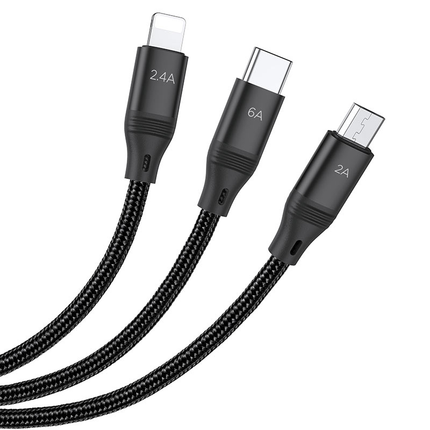 3in1 Charging Cable Type C Lightning Micro USB