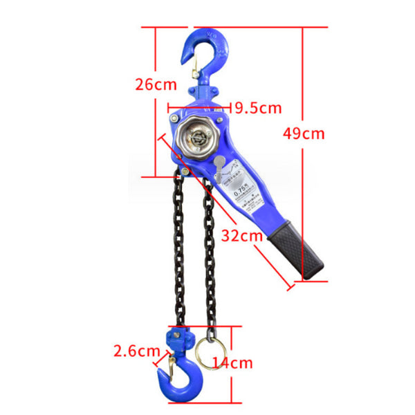 Lever Block Chain Hoist 0.75 Ton 1.5m Lifter