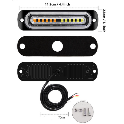 LED Strobe Lights(Amber/White) 6PCS