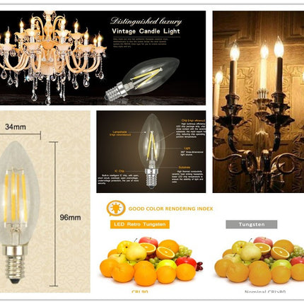 C35 Antique Vintage Candle bulb E14 LED - salelink.co.nz