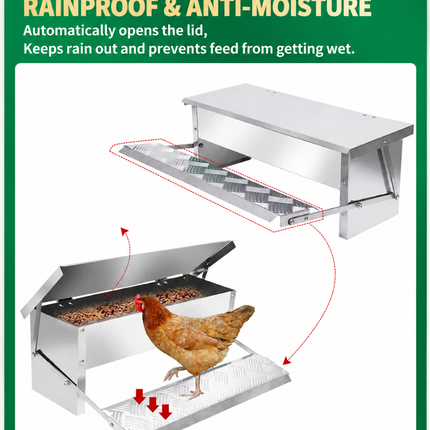 Automatic Chicken Food Feeder Treadle Self Opening Feeder