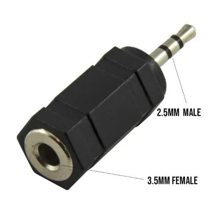 5pcs 2.5mm To 3.5mm Stereo Jack - Black