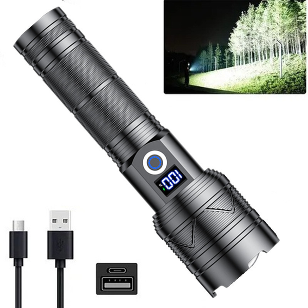 LED Torch Flashlight Light Rechargeable Camping Outdoor