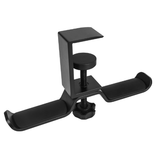 Dual Rotatable Headphone Stand Hanger Under Desk Headset Hook Holder