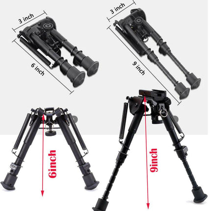 Sniper Hunting Rifle Bipod Sling Swivel Mount Adjustable Legs 15 to 23cm Height