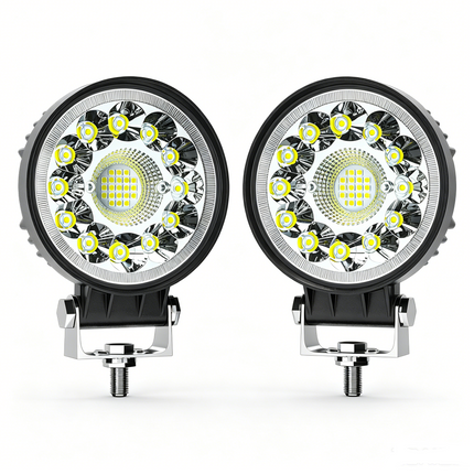 2pcs Round 6500K LED Bar Offroad 4X4 Spotlight Work Light