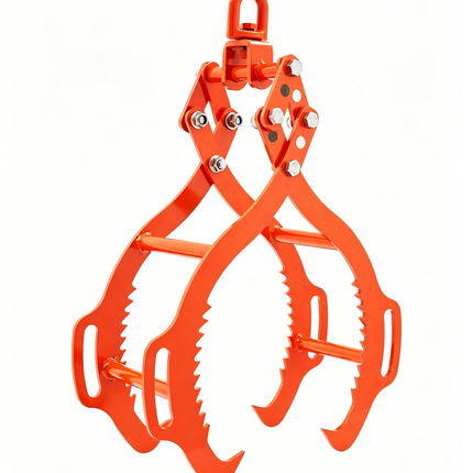 32in Log Lifting Tongs 4 Claw Solid Steel Log Grapple Swivel Log Tools, Capacity of 1200kg