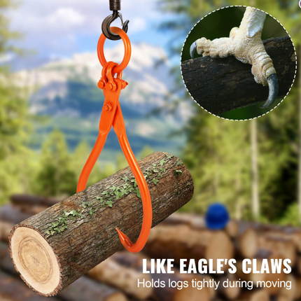 Log Skidding Tongs 18 inch 2 Claw Log Lifting Tongs Heavy Duty 500kg