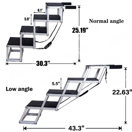 Adjustable Aluminum Dog Stairs Dog Ramp Pet Ladder