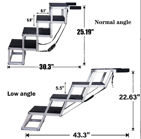 Adjustable Aluminum Dog Stairs Dog Ramp Pet Ladder– salelink.co.nz