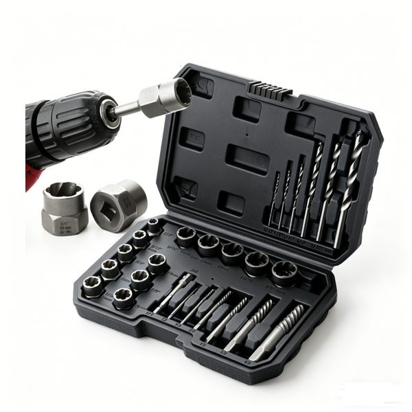 26PCS Easy Out Stripped Screw Remover Socket Set Tool