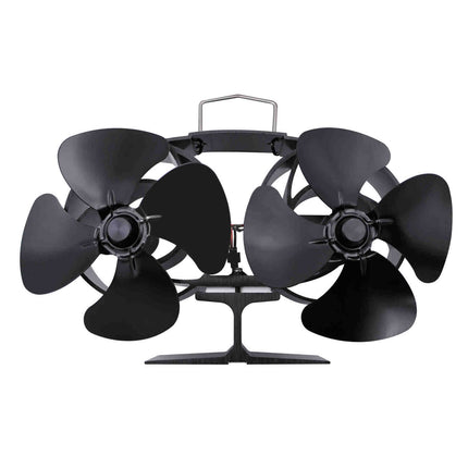 Two Heads Stove Fan Wood Log Burner Fireplace - salelink.co.nz