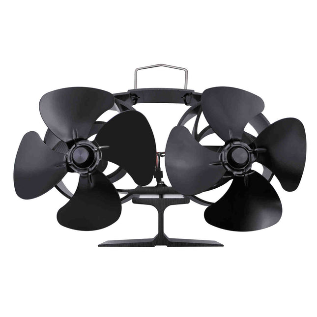 Two Heads Stove Fan Wood Log Burner Fireplace - salelink.co.nz