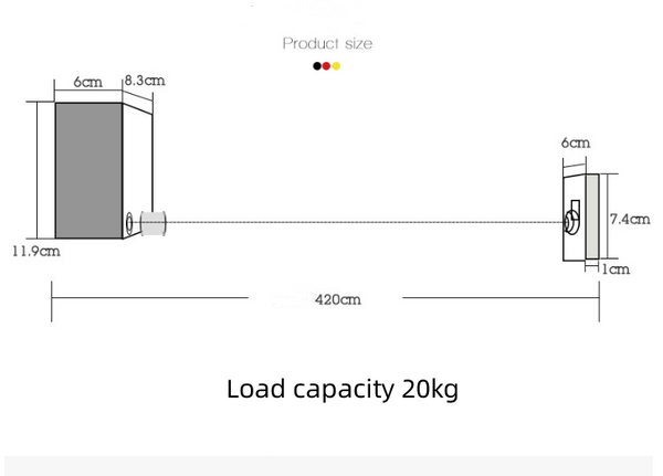 Retractable Clothesline 4.2m Stainless Steel Rope String