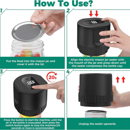 Electric Mason Jar Vacuum Sealer - salelink.co.nz