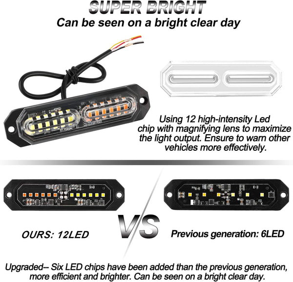 12-LED Strobe Lights 6PCS
