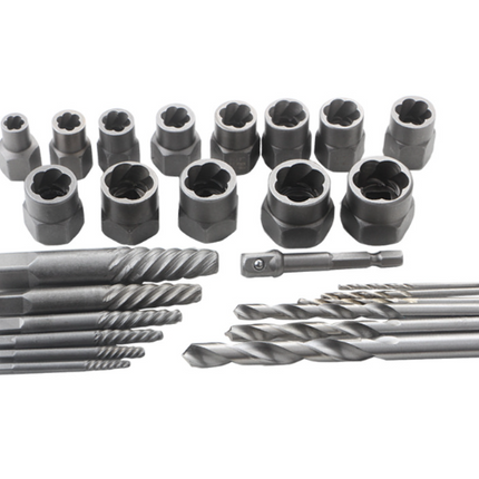 26PCS Easy Out Stripped Screw Remover Socket Set Tool