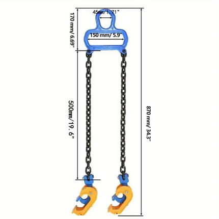 Drum Lifting Clamps with Chain 1T Capacity