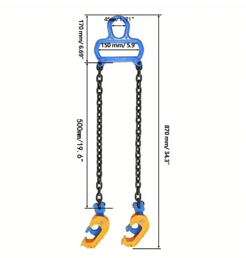 Drum Lifting Clamps with Chain 1T Capacity
