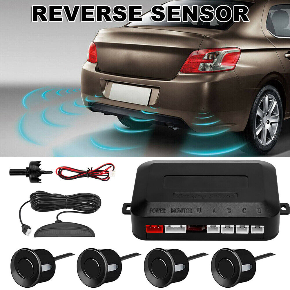 Car Reverse Sensor Reversing Parking System Kit 4 Sensors Buzzer Radar ...