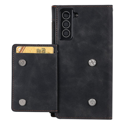 Samsung S21 Case Wallet Zipper - Black