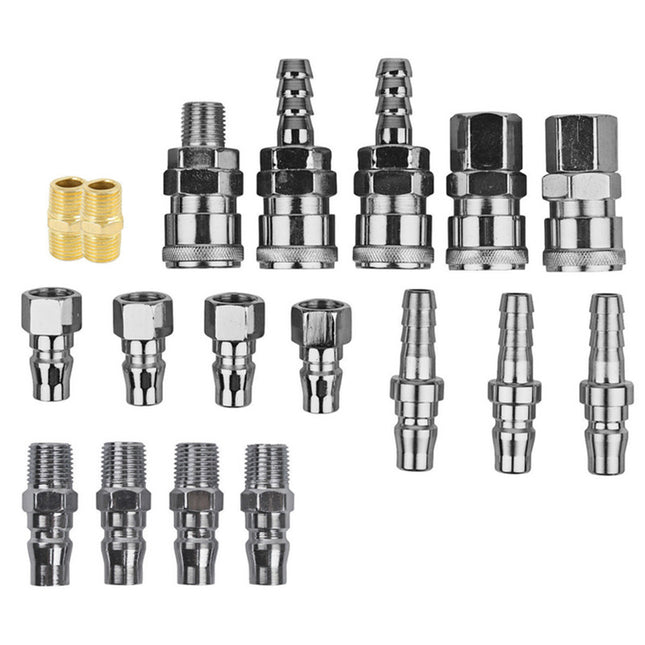 18pcs Air Hose Fittings Nitto Type Male Coupler Compressor Couplings Air Tools