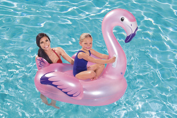 Bestway 1.27x1.27m Flamingo Inflatable Rider Water Ride On Pool Float