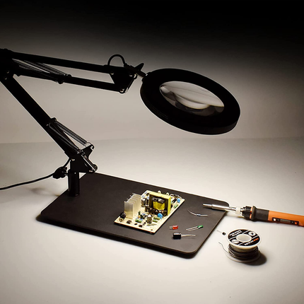Magnifying Desk Lamp with Base & Clamp, LED Desk Lamp 5X Magnifying Glass