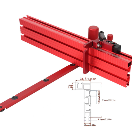 450mm Aluminum Miter Gauge Set with Track Stop