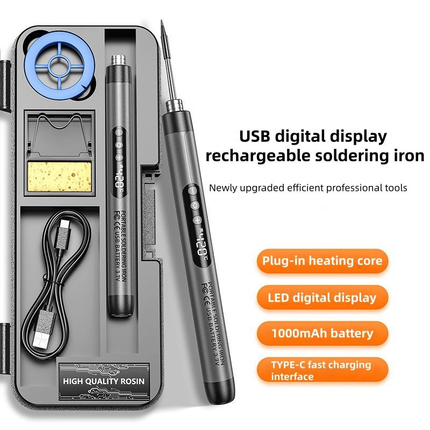 Cordless Usb Rechargeable Soldering Iron 5 Level Temperature Control