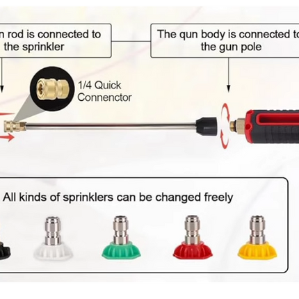 3 IN 1 High Pressure Washer Gun 4000PSI Power Washer Wand - salelink.co.nz