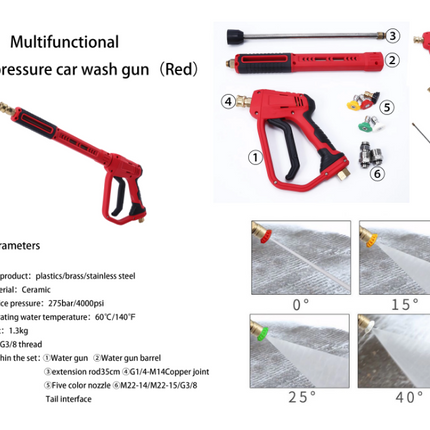 3 IN 1 High Pressure Washer Gun 4000PSI Power Washer Wand - salelink.co.nz