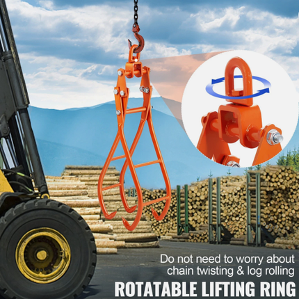 28-Inch Timber Claw Hook with 4 Claws, Log Grapple, 1000kg Capacity