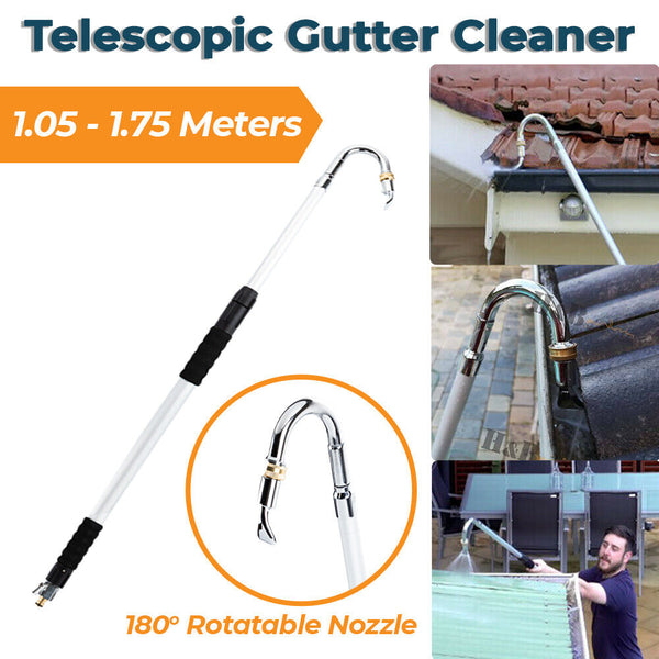 1.75m Gutter Cleaner Telescopic Cleaning Tool Water Wand Brass Fit