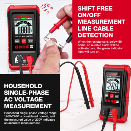 Digital Multimeter True RMS Auto Range DC AC Voltage Tester