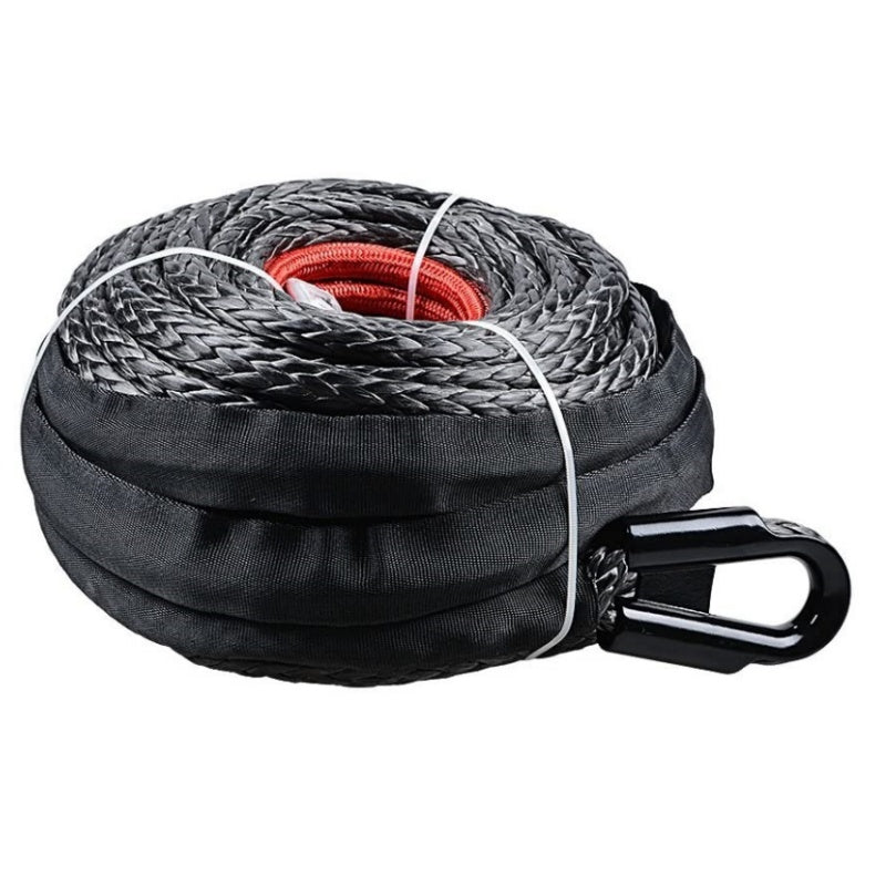 Winch Rope 29M Dyneema Synthetic Car Tow Recovery Cable 4WD BLK - salelink.co.nz