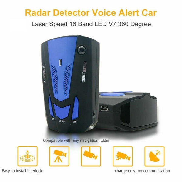 Radar Detectors Laser GPS Speedometer Voice Alert 360° Camera Car Truck System