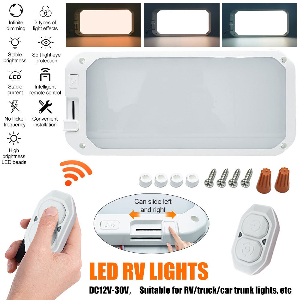 LED Roof Cabin Light 12V Interior Caravan Trailer Motorhome RV Boat Ceiling Lamp