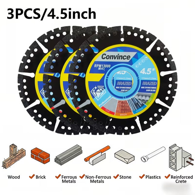 3pcs 4.5'' Metal Cutting Blade
