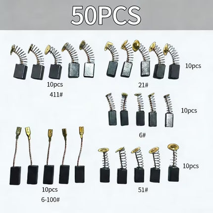 50pcs Electric Motor Carbon Brush with Metal Bases