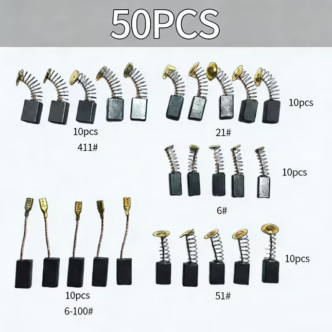 50pcs Electric Motor Carbon Brush with Metal Bases