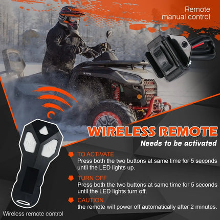 X-BULL Electric Winch 4500LBS/2041kg 12V Synthetic Rope Wireless Remotes ATV UTV Electric Winch